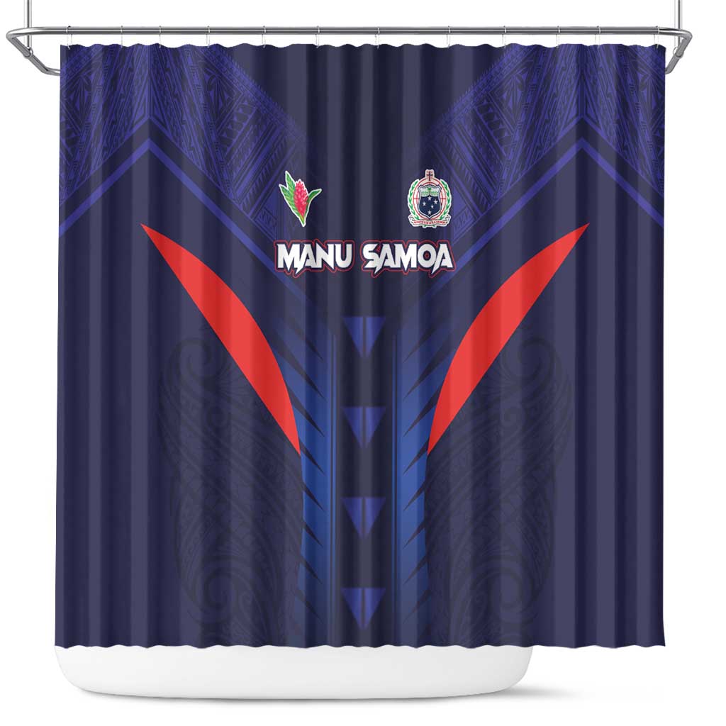 Rugby Samoa Shower Curtain Siva Tau Spirit Sporty Vibes - Polynesian Pride
