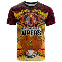 PNG Port Moresby Vipers Rugby T Shirt Fire Vipers Mix PNG Bird Polynesian Tattoo LT03 Yellow - Polynesian Pride