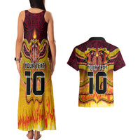 Custom PNG Port Moresby Vipers Rugby Couples Matching Tank Maxi Dress and Hawaiian Shirt Fire Vipers Mix PNG Bird Polynesian Tattoo LT03 - Polynesian Pride