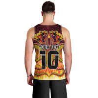 Custom PNG Port Moresby Vipers Rugby Men Tank Top Fire Vipers Mix PNG Bird Polynesian Tattoo LT03 - Polynesian Pride