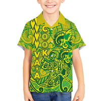 Cook Islands Vaa Polynesian Art Tattoo Kid Hawaiian Shirt National Color