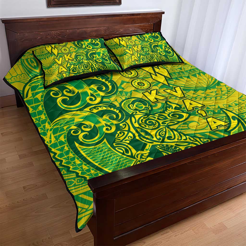 Cook Islands Vaa Polynesian Art Tattoo Quilt Bed Set National Color