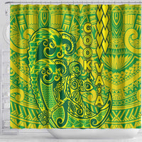Cook Islands Vaa Polynesian Art Tattoo Shower Curtain National Color
