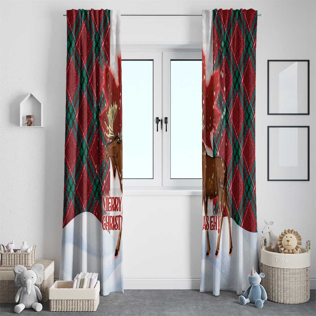 Canadian Christmas - Moose and Maple Retro Style Window Curtain