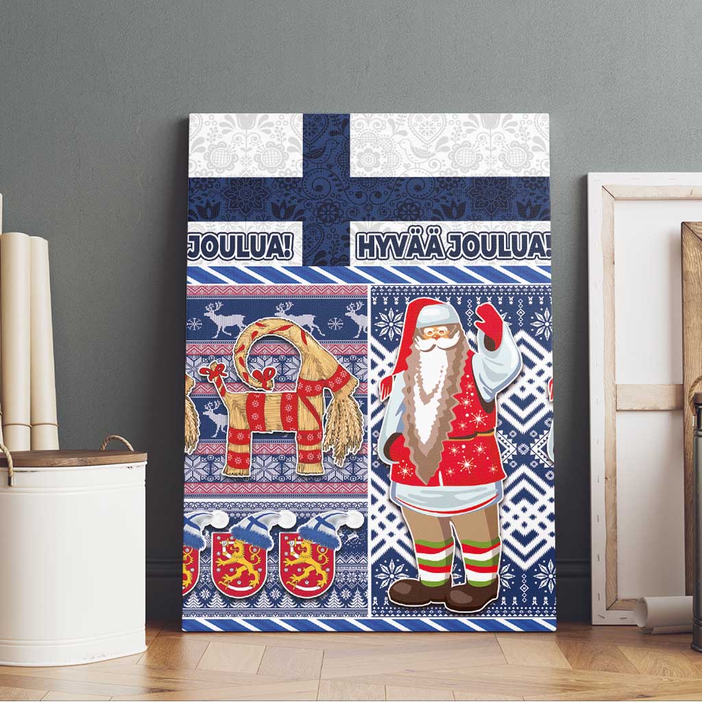 Yule Goat Joulupukki Finnish Christmas Canvas Wall Art Scandinavian Pattern