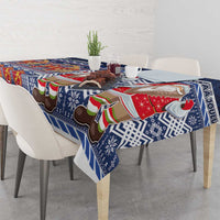 Yule Goat Joulupukki Finnish Christmas Tablecloth Scandinavian Pattern