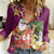 Hawaii Honu Mele Kalikimaka Women Casual Shirt Santa Tropical Flower Aloha Summer Pink Version LT03 Female Pink - Polynesian Pride