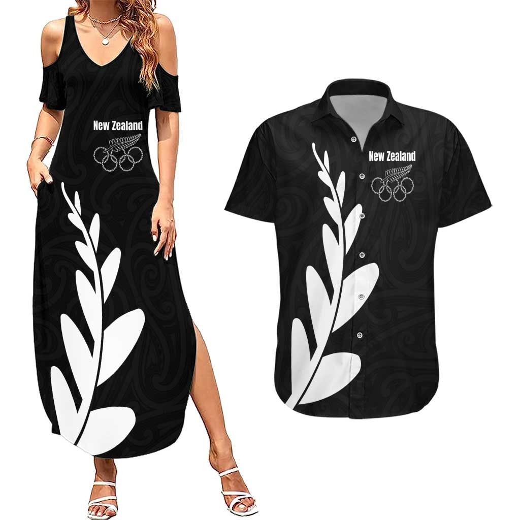 Personalised New Zealand Canoeing Special Jersey Couples Matching Summer Maxi Dress and Hawaiian Shirt