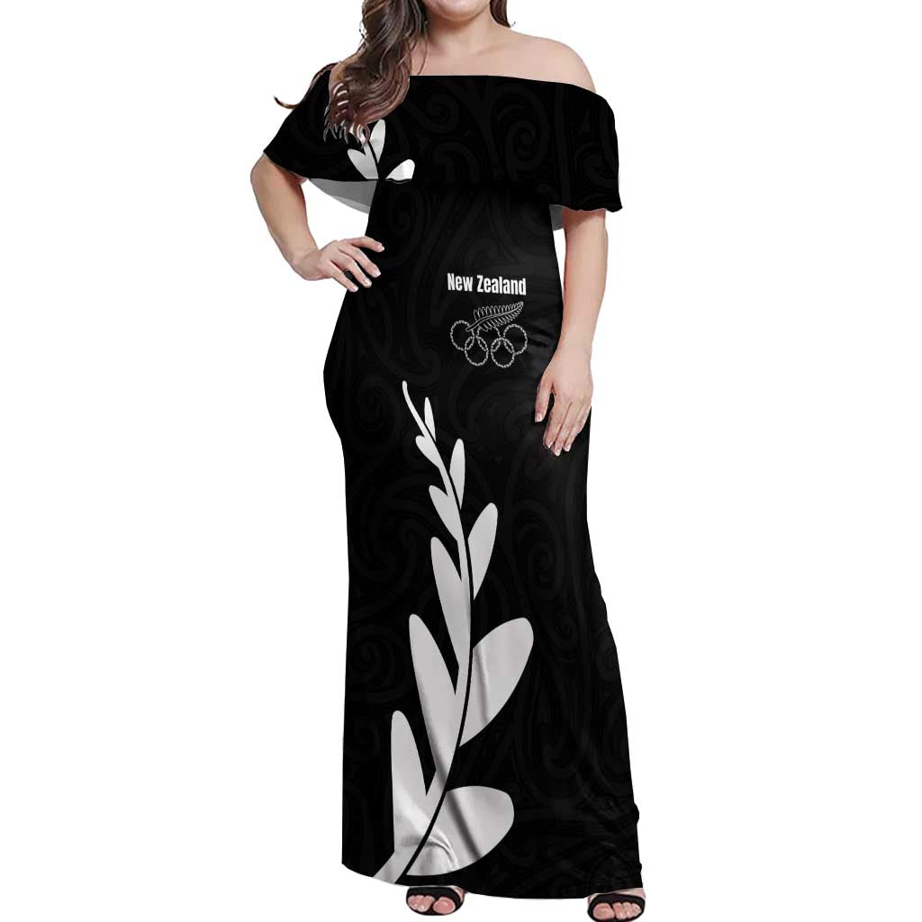 Personalised New Zealand Canoeing Special Jersey Off Shoulder Maxi Dress