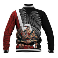 New Zealand Te Matatini Baseball Jacket Kapa Haka and Silver Fern - Maori Art Pattern