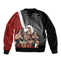 New Zealand Te Matatini Bomber Jacket Kapa Haka and Silver Fern - Maori Art Pattern