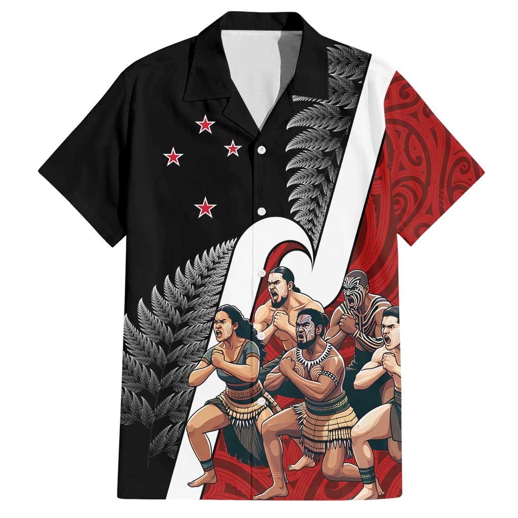 New Zealand Te Matatini Family Matching Off Shoulder Maxi Dress and Hawaiian Shirt Kapa Haka and Silver Fern - Maori Art Pattern