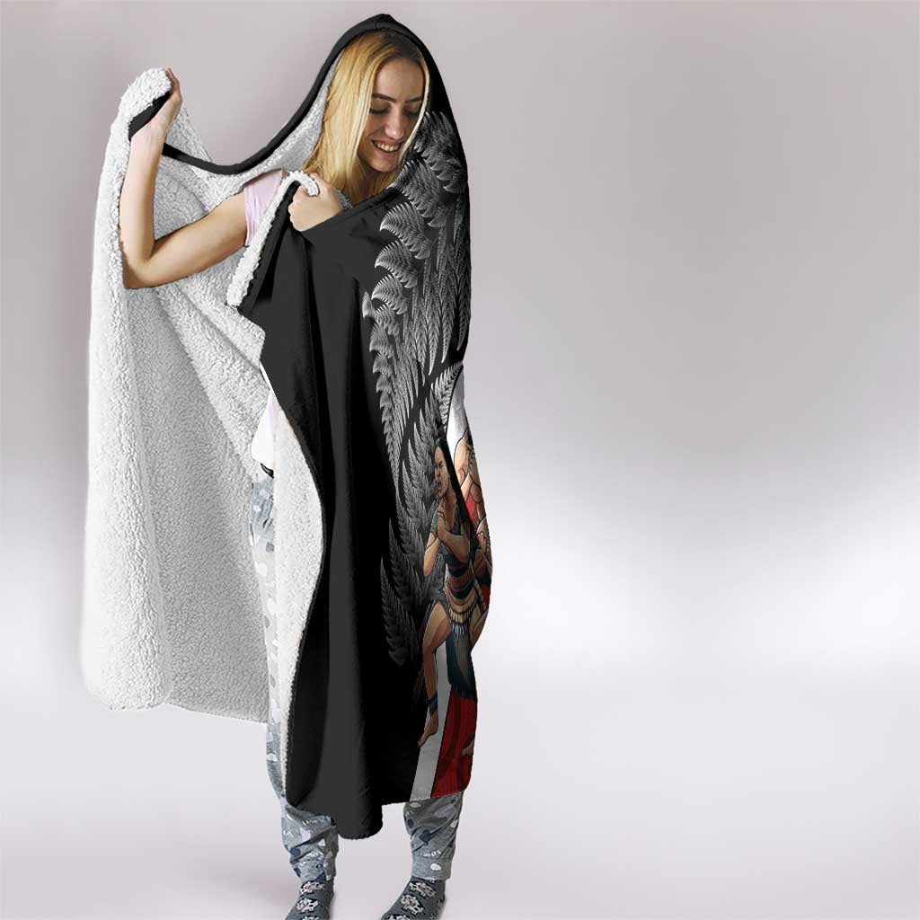 New Zealand Te Matatini Hooded Blanket Kapa Haka and Silver Fern - Maori Art Pattern