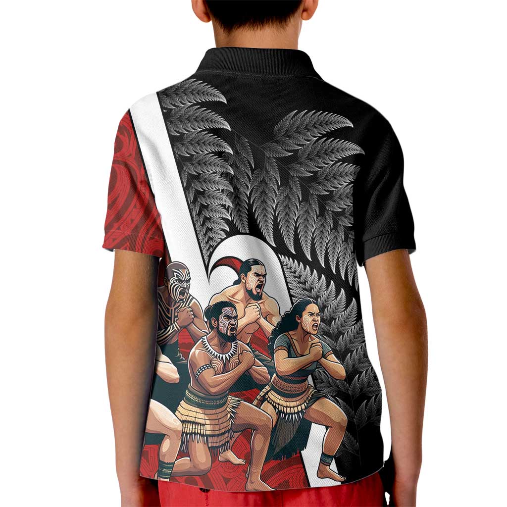 New Zealand Te Matatini Kid Polo Shirt Kapa Haka and Silver Fern - Maori Art Pattern