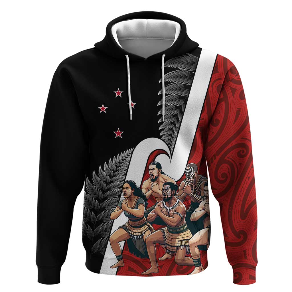 New Zealand Te Matatini Zip Hoodie Kapa Haka and Silver Fern - Maori Art Pattern