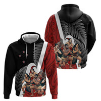 New Zealand Te Matatini Zip Hoodie Kapa Haka and Silver Fern - Maori Art Pattern