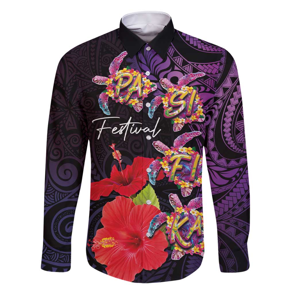 Pasifika Festival Family Matching Short Sleeve Bodycon Dress and Hawaiian Shirt Plumeria Turtles with Hibiscus - Polynesian Art Tattoo Purple Color