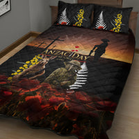 New Zealand and Australia ANZAC Day Quilt Bed Set Kiwi Bird and Kangaroo Soldier LT03 - Polynesian Pride