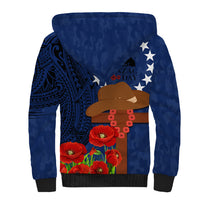 Cook Island ANZAC Day Sherpa Hoodie Soldier Paying Respect We Shall Remember Them LT03 - Polynesian Pride