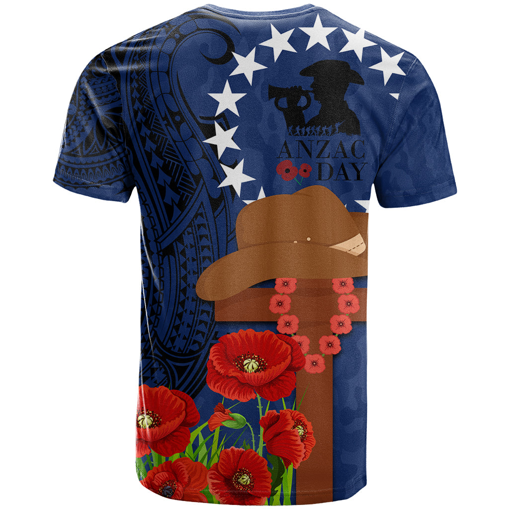 Cook Island ANZAC Day T Shirt Soldier Paying Respect We Shall Remember Them LT03 - Polynesian Pride