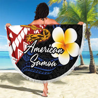 American Samoa Flag Day Beach Blanket Polynesian Tatau Art and Plumeria