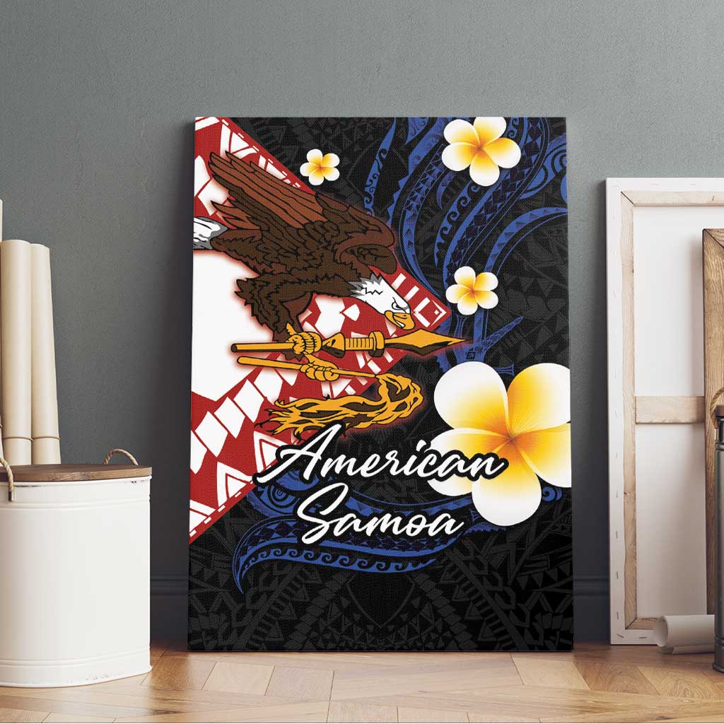 American Samoa Flag Day Canvas Wall Art Polynesian Tatau Art and Plumeria