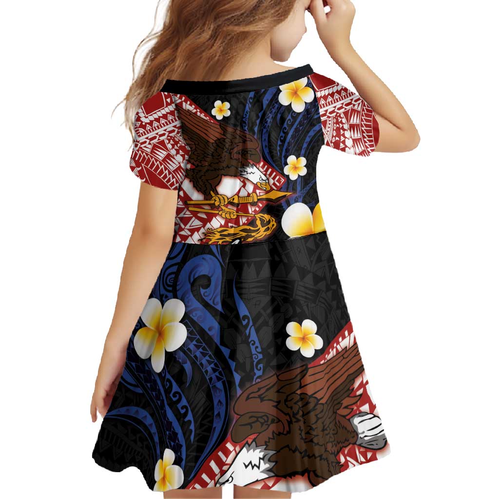 American Samoa Flag Day Family Matching Off Shoulder Maxi Dress and Hawaiian Shirt Polynesian Tatau Art and Plumeria