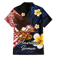 American Samoa Flag Day Family Matching Short Sleeve Bodycon Dress and Hawaiian Shirt Polynesian Tatau Art and Plumeria