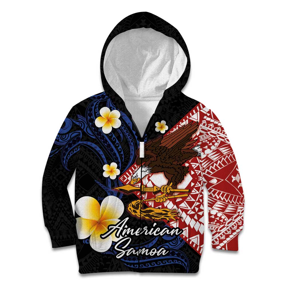 American Samoa Flag Day Kid Hoodie Polynesian Tatau Art and Plumeria