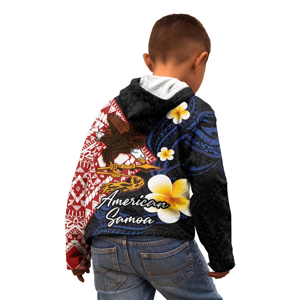 American Samoa Flag Day Kid Hoodie Polynesian Tatau Art and Plumeria