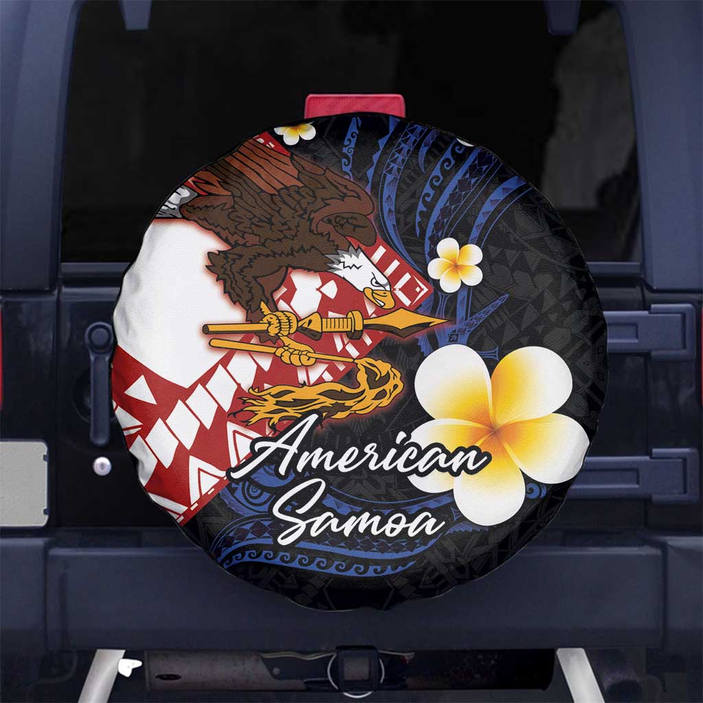 American Samoa Flag Day Spare Tire Cover Polynesian Tatau Art and Plumeria