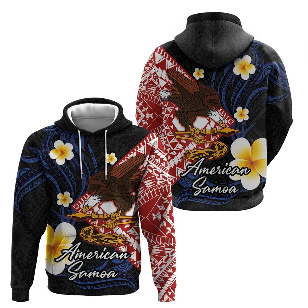 American Samoa Flag Day Zip Hoodie Polynesian Tatau Art and Plumeria