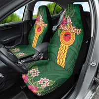 Manuʻa Islands Car Seat Cover Polynesian Style with Rooster Tattoo and Tropical Plants