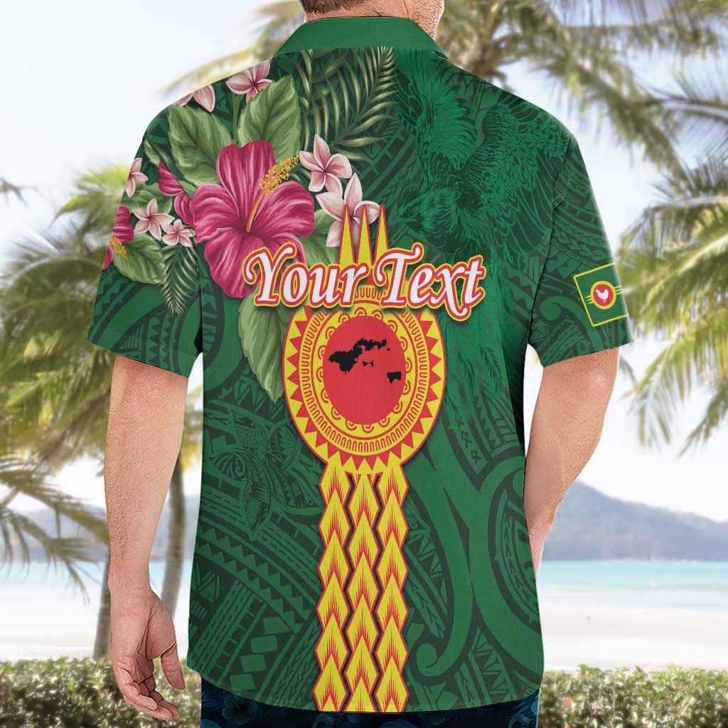 Manuʻa Islands Hawaiian Shirt Polynesian Style with Rooster Tattoo and Tropical Plants
