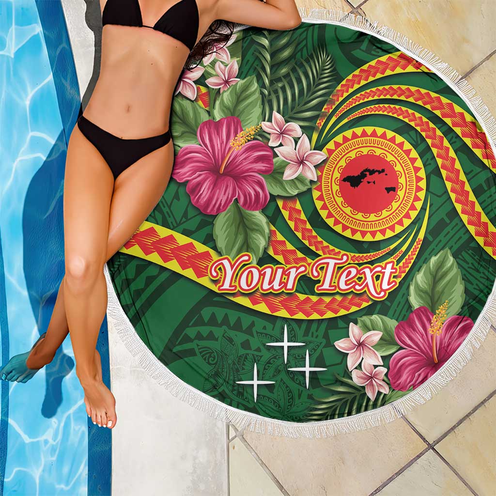 Manuʻa Islands Beach Blanket Polynesian Art Tattoo Style and Tropical Plants