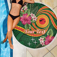 Manuʻa Islands Beach Blanket Polynesian Art Tattoo Style and Tropical Plants