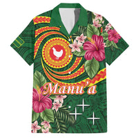 Manuʻa Islands Hawaiian Shirt Polynesian Art Tattoo Style and Tropical Plants