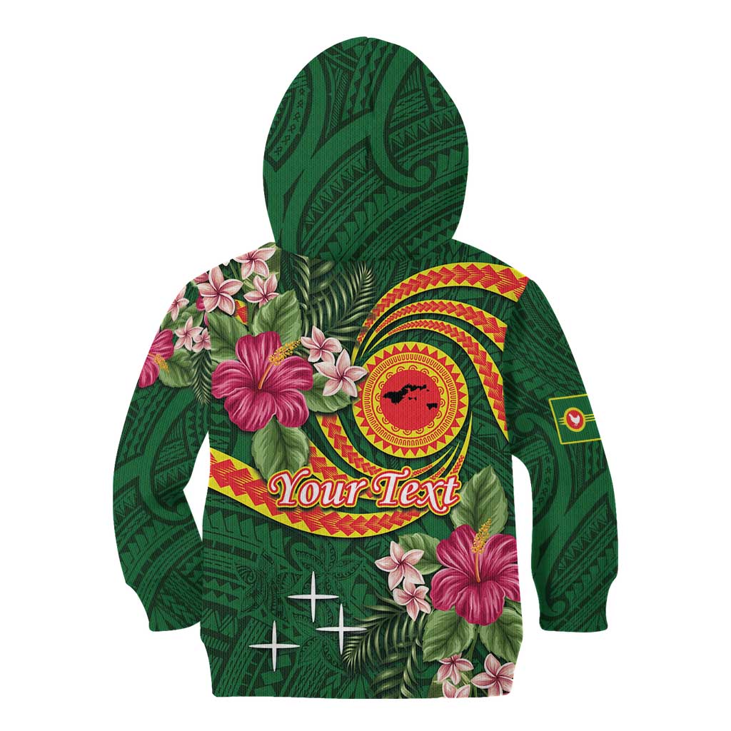 Personalised Manuʻa Islands Kid Hoodie Polynesian Art Tattoo Style and Tropical Plants LT03 - Polynesian Pride