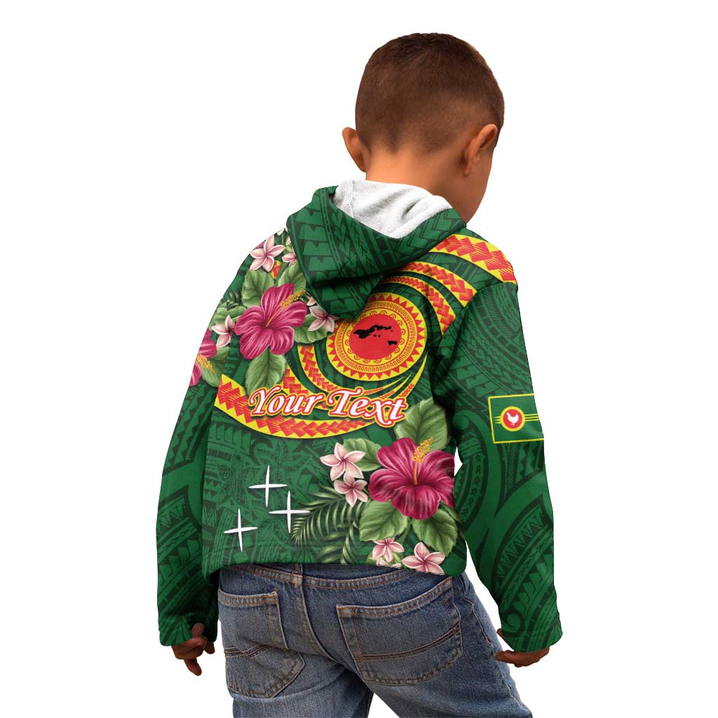 Personalised Manuʻa Islands Kid Hoodie Polynesian Art Tattoo Style and Tropical Plants LT03 - Polynesian Pride