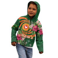 Personalised Manuʻa Islands Kid Hoodie Polynesian Art Tattoo Style and Tropical Plants LT03 - Polynesian Pride