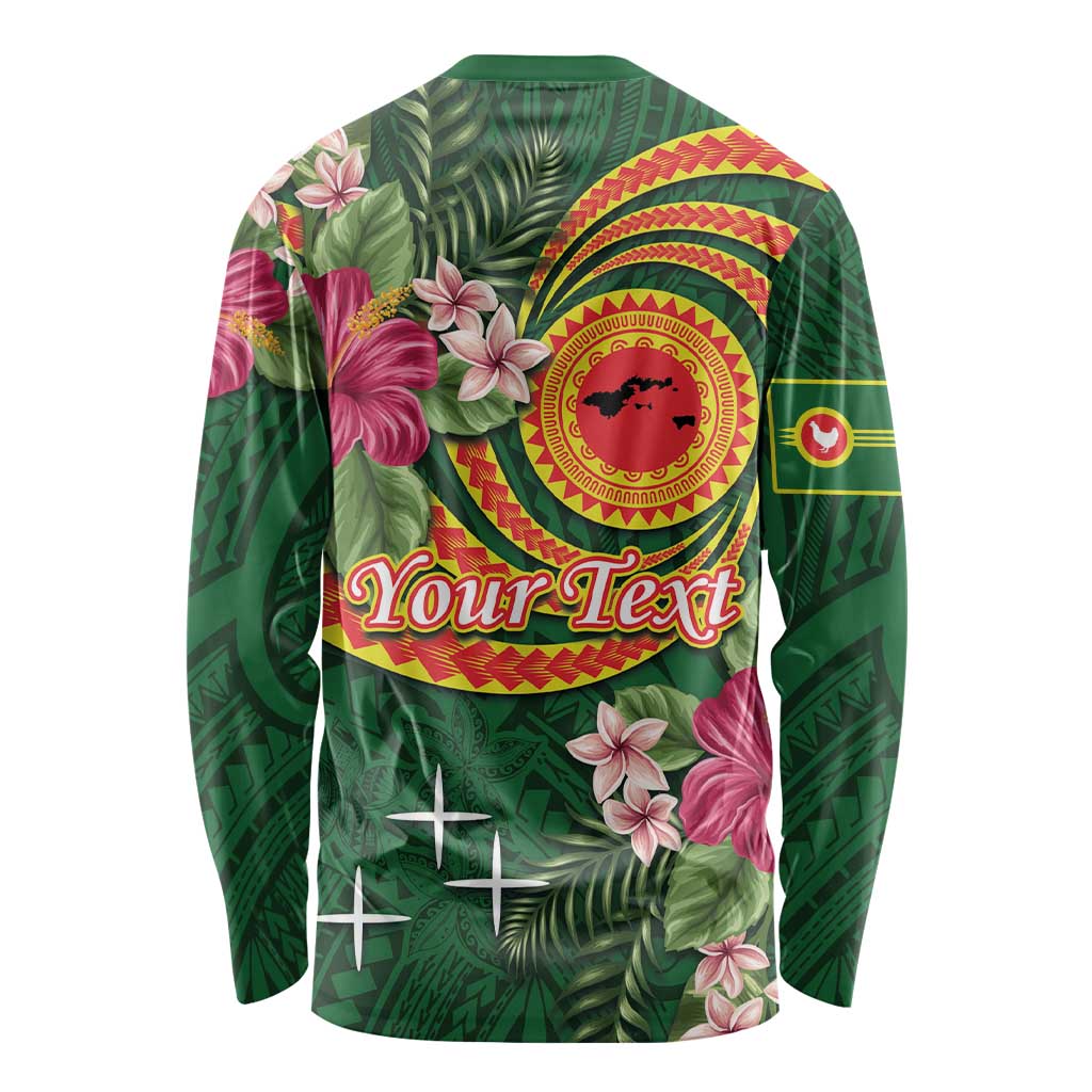 Manuʻa Islands Long Sleeve Shirt Polynesian Art Tattoo Style and Tropical Plants