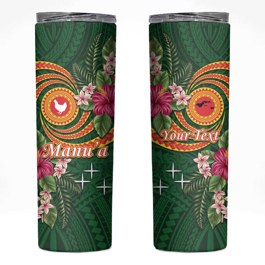 Manu'a Skinny Tumbler Polynesian Art Tattoo Style and Tropical Plants