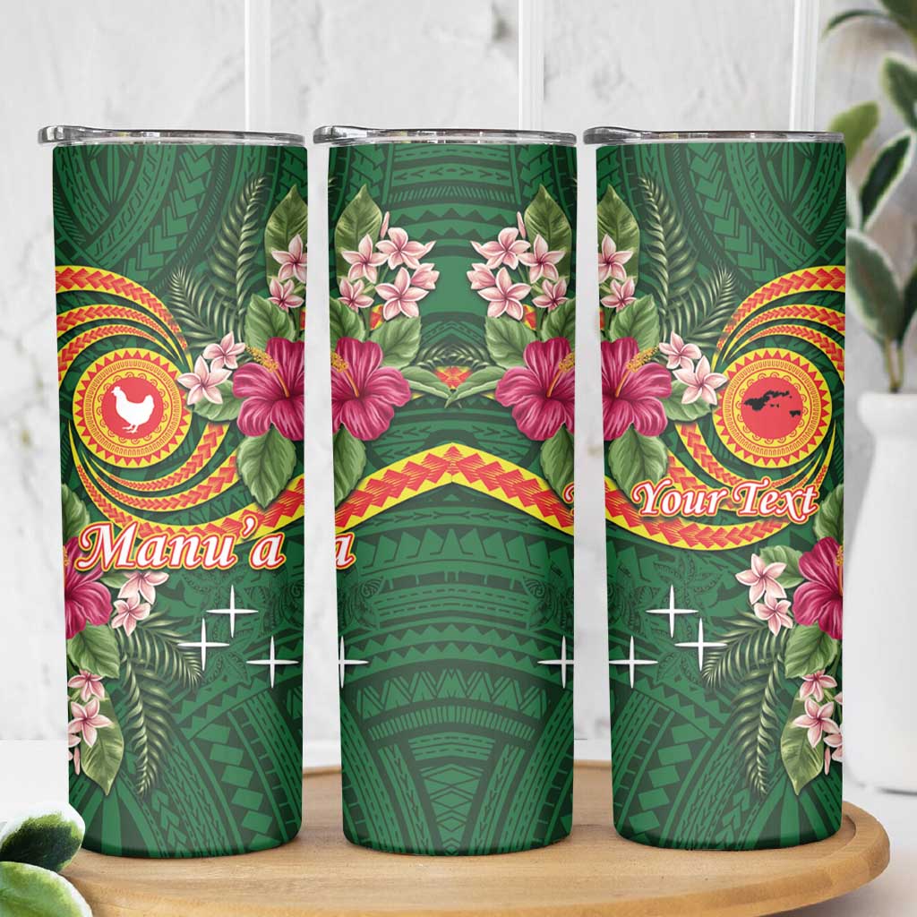 Manu'a Skinny Tumbler Polynesian Art Tattoo Style and Tropical Plants