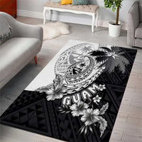 Hafa Adai Guam Area Rug Polynesian Palm Tree Tattoo Hibiscus and Plumeria Art