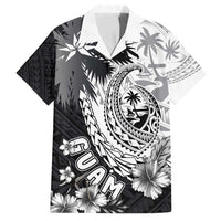 Hafa Adai Guam Family Matching Long Sleeve Bodycon Dress and Hawaiian Shirt Polynesian Palm Tree Tattoo Hibiscus and Plumeria Art