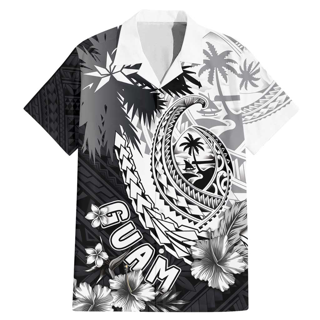 Hafa Adai Guam Family Matching Mermaid Dress and Hawaiian Shirt Polynesian Palm Tree Tattoo Hibiscus and Plumeria Art