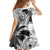 Hafa Adai Guam Family Matching Off Shoulder Maxi Dress and Hawaiian Shirt Polynesian Palm Tree Tattoo Hibiscus and Plumeria Art