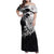 Hafa Adai Guam Family Matching Off Shoulder Maxi Dress and Hawaiian Shirt Polynesian Palm Tree Tattoo Hibiscus and Plumeria Art