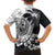 Hafa Adai Guam Family Matching Off Shoulder Short Dress and Hawaiian Shirt Polynesian Palm Tree Tattoo Hibiscus and Plumeria Art
