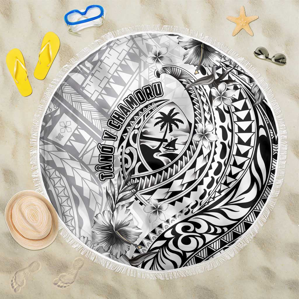 Guam-Land of the Chamorro Beach Blanket Polynesian Tattoo Style Hibiscus and Plumeria Art